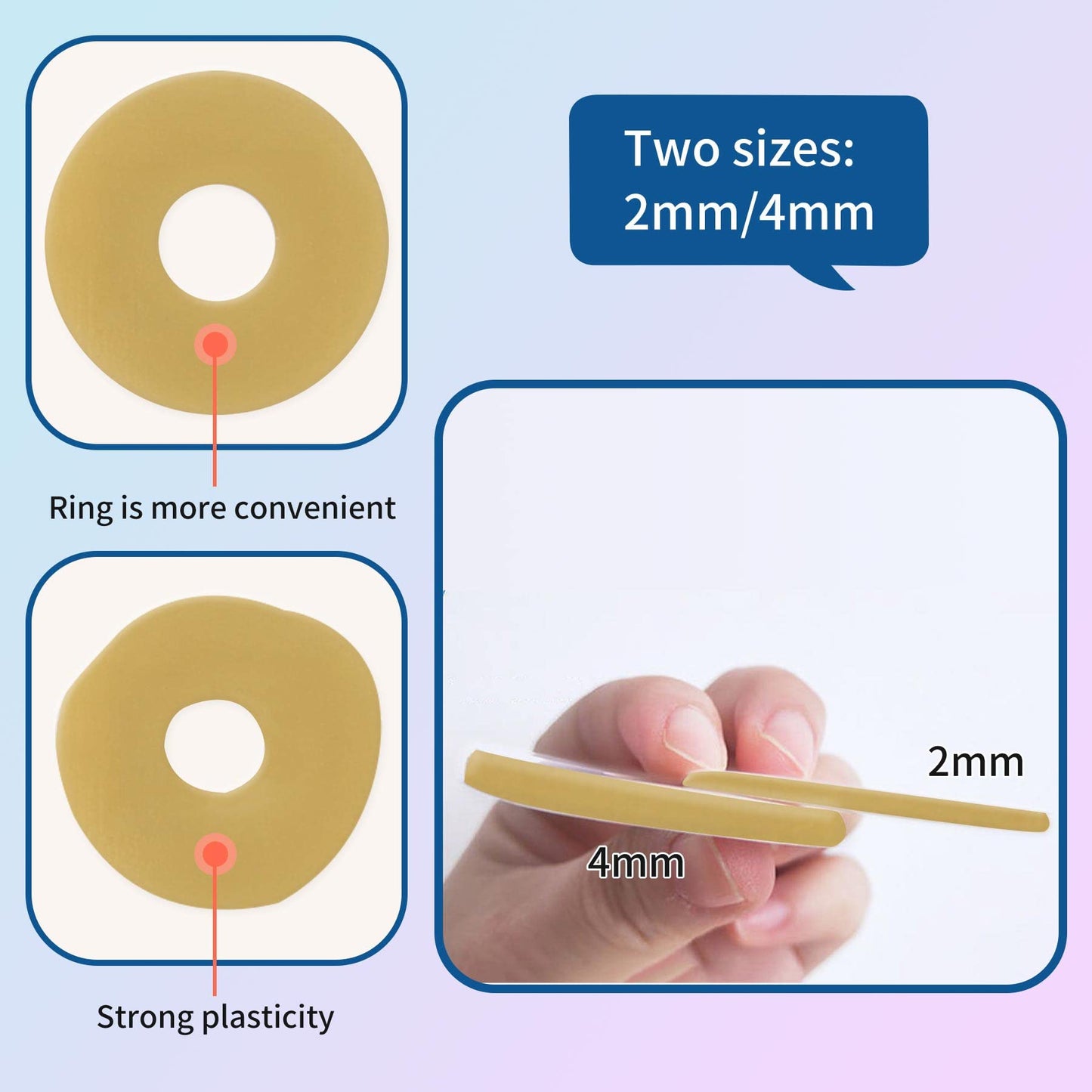 Ostomy Medical Supplies Barrier Ring-Barrier Rings Better Seal for Ostomy Bags-Stoma Rings,Outer Diameter: 2”48mm -4mm Thickness-Box of 10