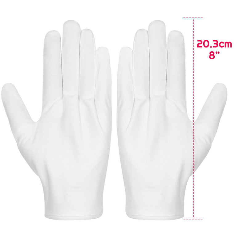 Cotton Gloves, Selizo 3 Pairs White Cotton Gloves Coin Gloves for Women Men Eczema Dry Hands Moisturizing Serving Archival Cleaning Jewelry Silver Inspection