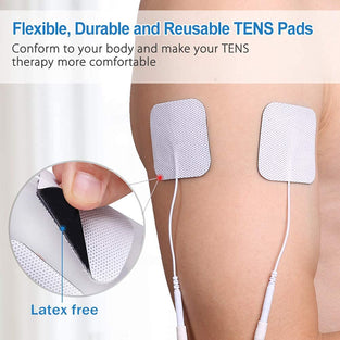 VYTALINE TENS Machine electrodes Pads 5x5cm (2x2inches) 8Pcs, Latex-Free TENS Electrode Pads Patches with Upgraded Self-Stick Performance and Non-Irritating Design for Electrotherapy