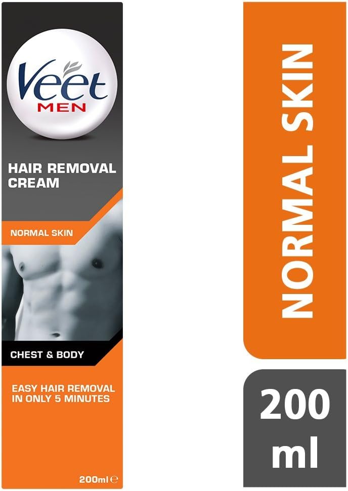 Veet for Men Hair Removal Gel Cream, Chest And Body Hair Removal Cream, 200 ml