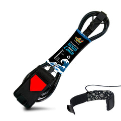 Wave Tribe ECO Surfboard Leash 'Strong Like Bull Never Break' - Premium Surf Leash Leash - Stainless Steel Triple Swivel, Rail Saver, Key Pocket, Leash Rope, Good for Planet, Heal The Oceans Campaign