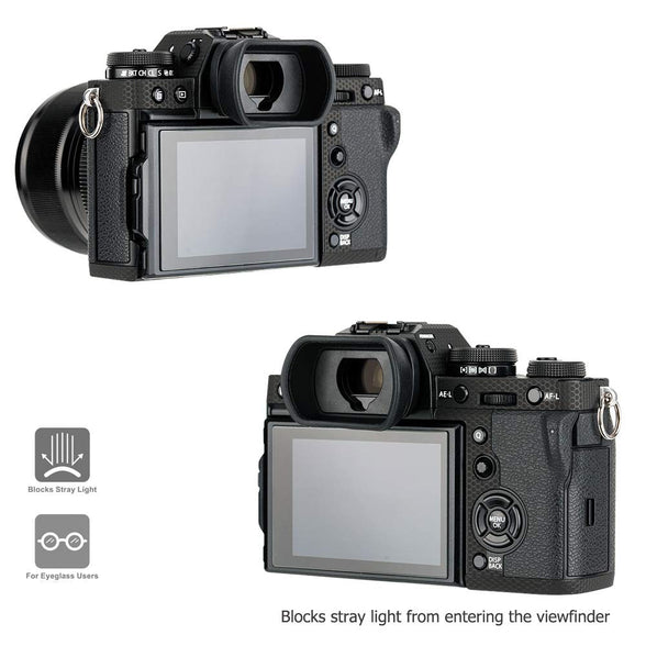 (Fujifilm EC-XT L Replacement) - Kiwifotos Long Soft Viewfinder Eyecup Eyepiece for Fuji Fujifilm X-T4 X-T3 X-T2 X-T1 X-H1 XT4 XT3 XT2 XT1 XH1 GFX 50S GFX 100 Camera, Replace Fujifilm EC-XT L, EC-G...