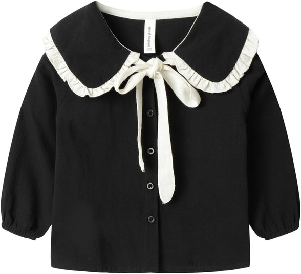 Mud Kingdom Little Girls Long Sleeve Shirt Peter Pan Collar Cute