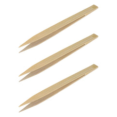 HNGSON Bamboo Tweezers 5.5-Inch Length 3PCS for Gold Leaf Sheets,Gold Flake,Craft