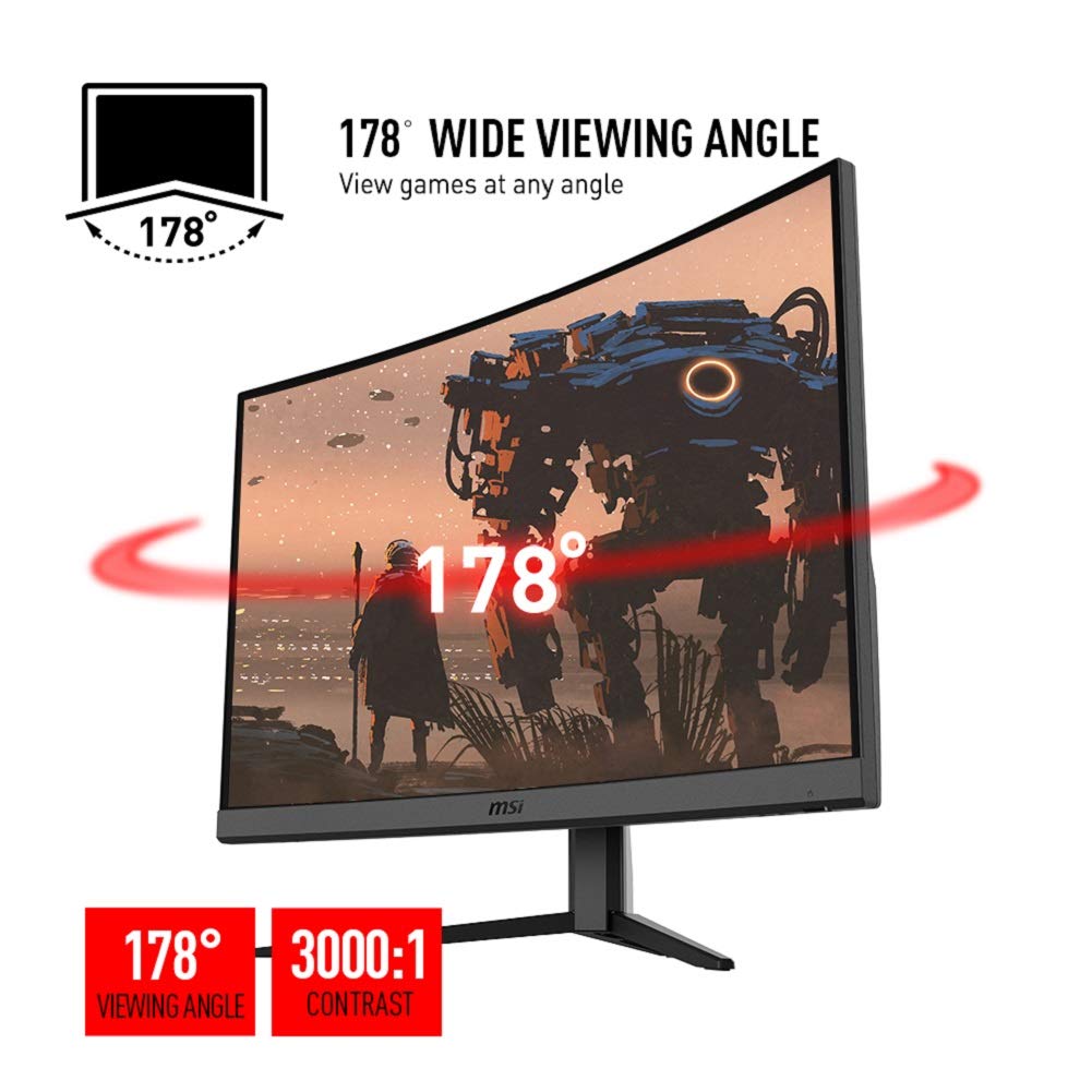 MSI Optix G27CQ4 Curved Gaming Monitor - 27 Inch, 16:9 WQHD (2560 x 1440), 1440p, 2K, VA, 165Hz, 1ms, 1500R, FreeSync Premium, DisplayPort, HDMI, Night Vision, Frameless, Anti-, Less Blue Light