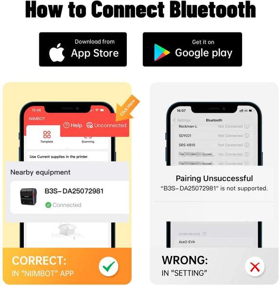 NIIMBOT Label Maker Machine, B3S Thermal Label Maker, Upgrade 3Inch Thermal Label Printer, Portable Label Maker with 1Pack 70x40mm Label, Bluetooth Label Makers for Clothing, Barcode & Small Business