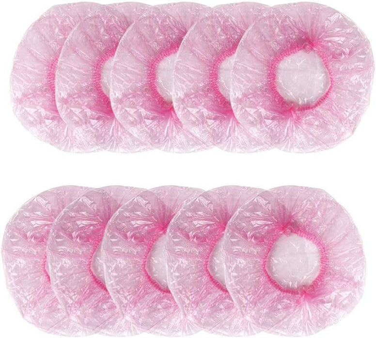 600Pcs Disposable Clear Caps Head Cover Shower Cap Plastic For Beauty Salon Food Service Manufacturing Spray Tanning