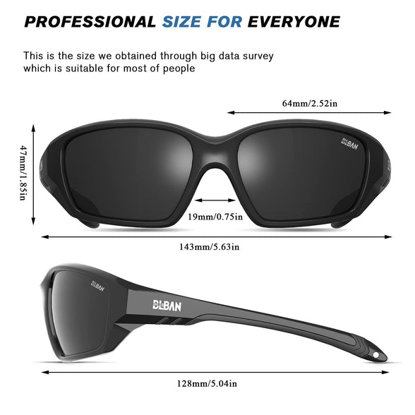 BLBAN Polarized Sports Sunglasses for Men Women Driving Fishing Cycling Running UV Protection