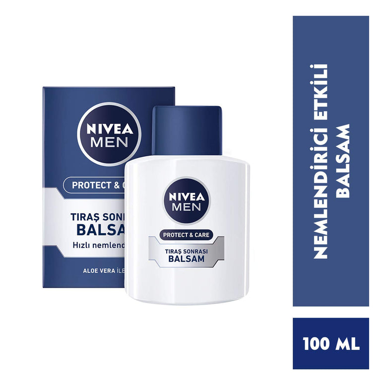 NIVEA MEN After Shave Balm, Protect & Care Aloe Vera & Provitamin B5, 100ml