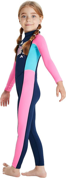 Happy Cherry Kids Wetsuits Girls Boys Neoprene Thermal Warm One Piece Swimsuit Long Sleeve UV Protection Back Zipper Rash Guard Diving Swimming Surfing 3-12 Years