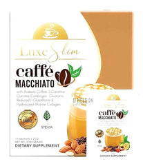 Luxe Slim Cafe Macchiato with Hydrolyzed Collagen & Glutathione, 21g x 10 Sachets