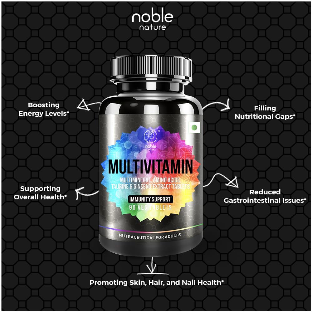 Multivitamin for Men and Women, 90 Multivitamin Multimineral Tablets, with Zinc, Vitamin C, Vitamin D3, Multiminerals and Ginseng Extract, Enhances Energy, Stamina & Immunity