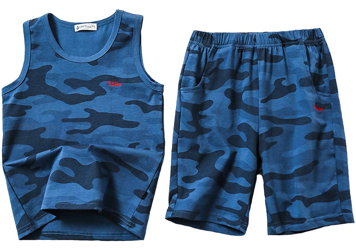 Koupa Boys Camouflage Tank Tops&Shorts Set Kids Clothes Outfits 3-4 Y