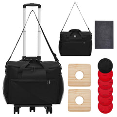 Wettarn Bowling Ball Bag Detachable 5 Roller 2 Ball Bowling Bag with Wheels Convertible Double Ball Bowling Tote Bag with 2 Wood Holder 6 Sanding Pad 1 Cleaning Pad, Gift for Men Women Bowler