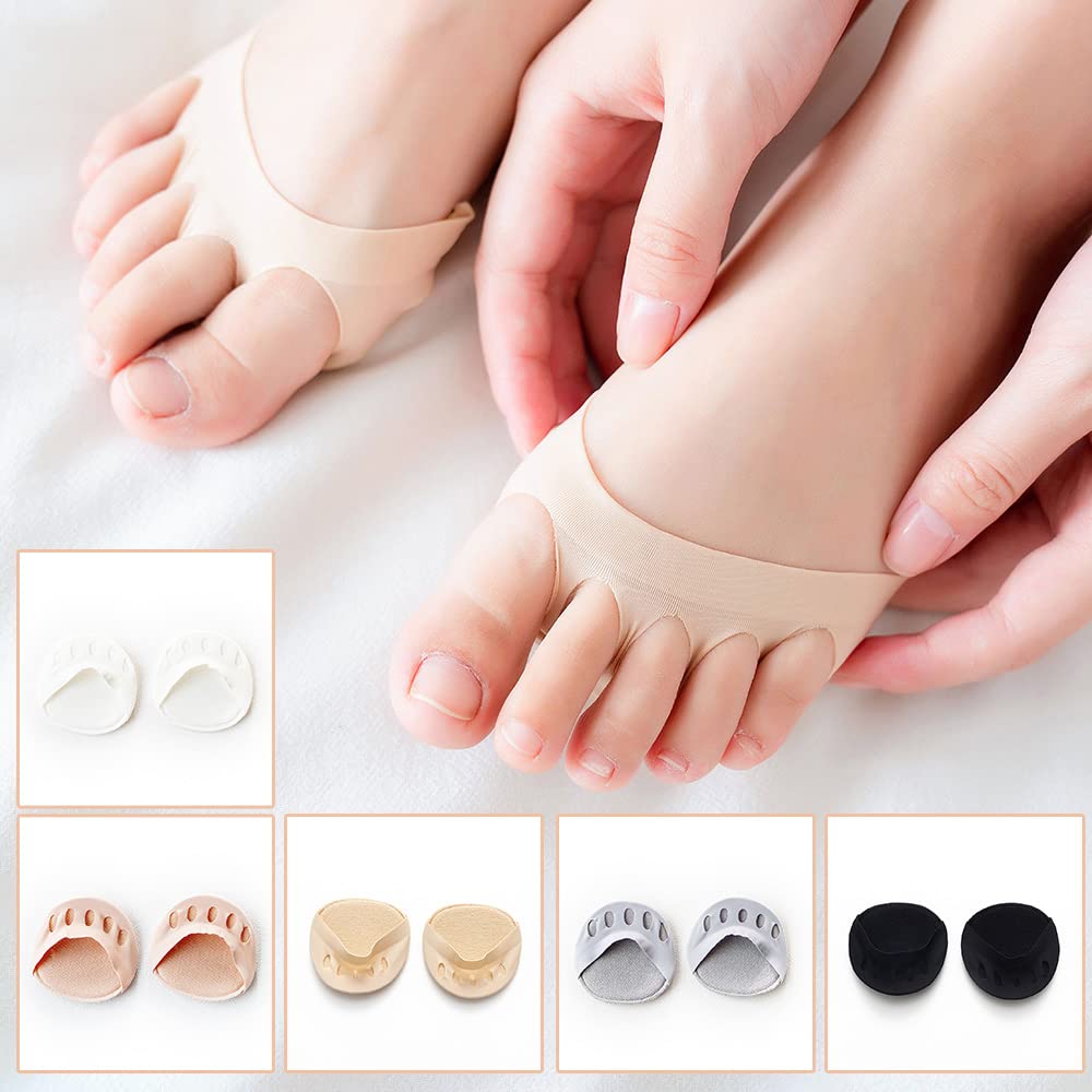 Five Toes Forefoot Pads for Men Women Protector Half Insoles High Heels Foot Care Inserts Calluses Corns 5 Pairs Pack