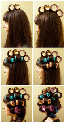 Velcro Grip Hair Roller Curler Soft Hairdressing Tool, 63mm - Pack of 6 (Yellow)