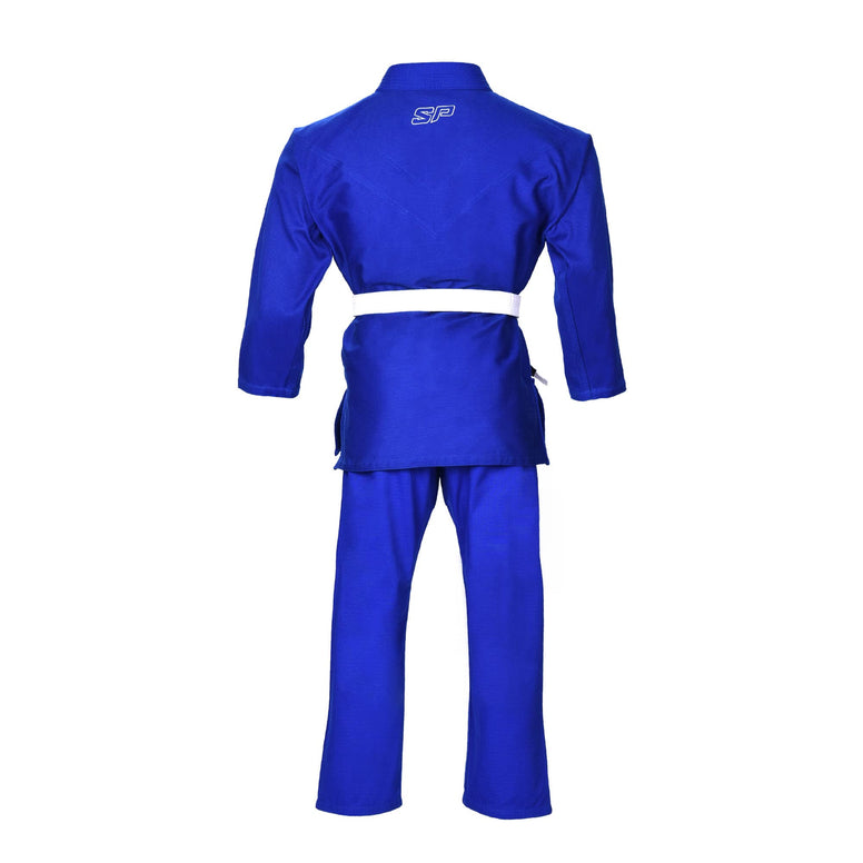 Starpro Evolve Kids BJJ GI - Premium Cotton Blend - White Blue Black - Preshrunk Gi for Boys Girls for Martial Arts Training and Fight