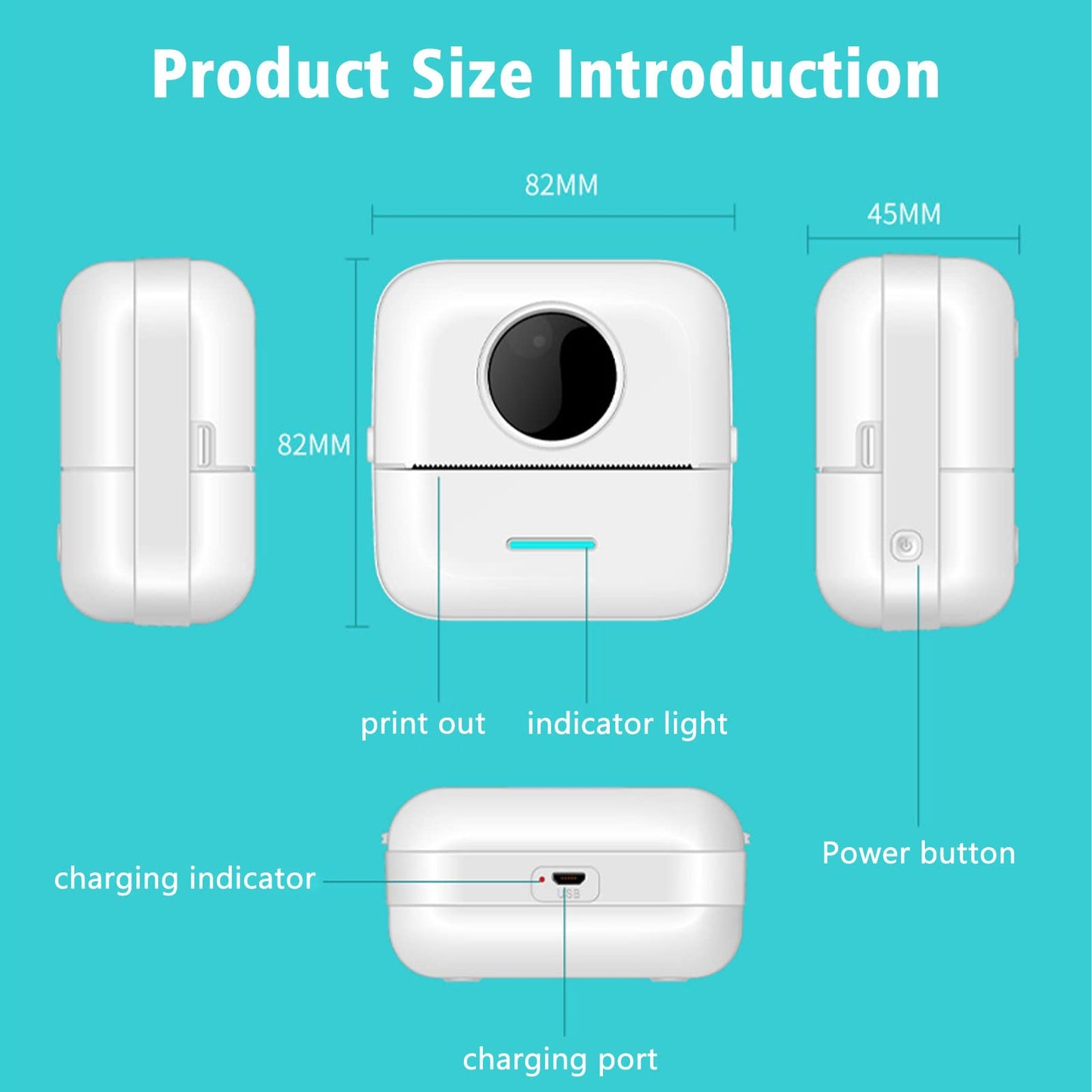 TDOO Portable Mini Bluetooth Label Maker, Wireless Portable Photo Printer, Name Price Sticker Printe,Suitable For Study, Office And Entertainment,White