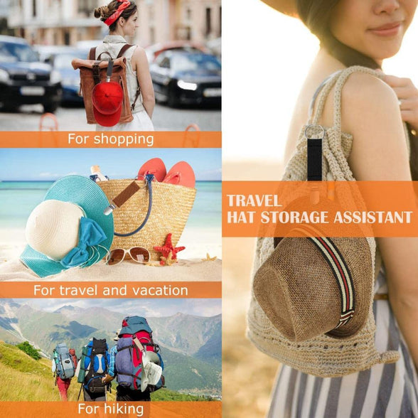 Goodern 6PCS Hat Clip for Travel,Multifunctional Sturdy Stylish Hat Holder for Purse Luggage and Backpack Hands Free Bag Accessory Clip-On Holder for Hats Gift for Travel Lovers Outdoor Hat Companion