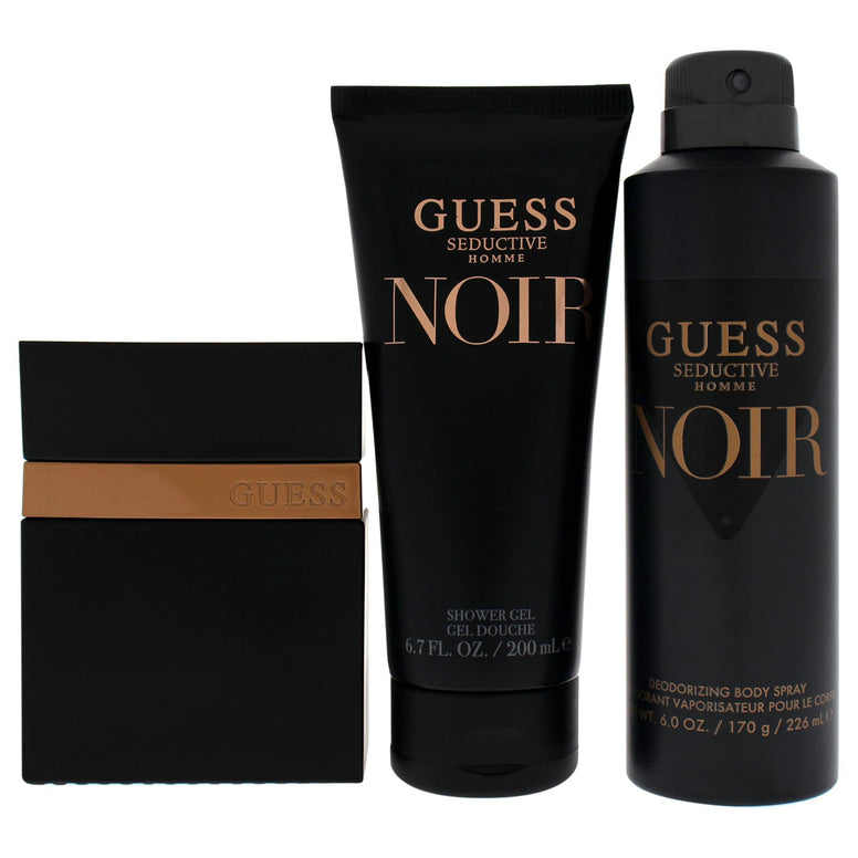 GUESS Seductive Noir Set for Men EDT, 100 ml + Shower Gel, 200 ml + Deodorant, 226 ml