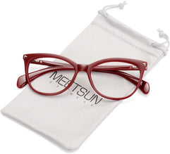 MEETSUN Non Prescription Glasses Frames For Women，Retro Cateye Fake Eyeglasses HD Clear Lens