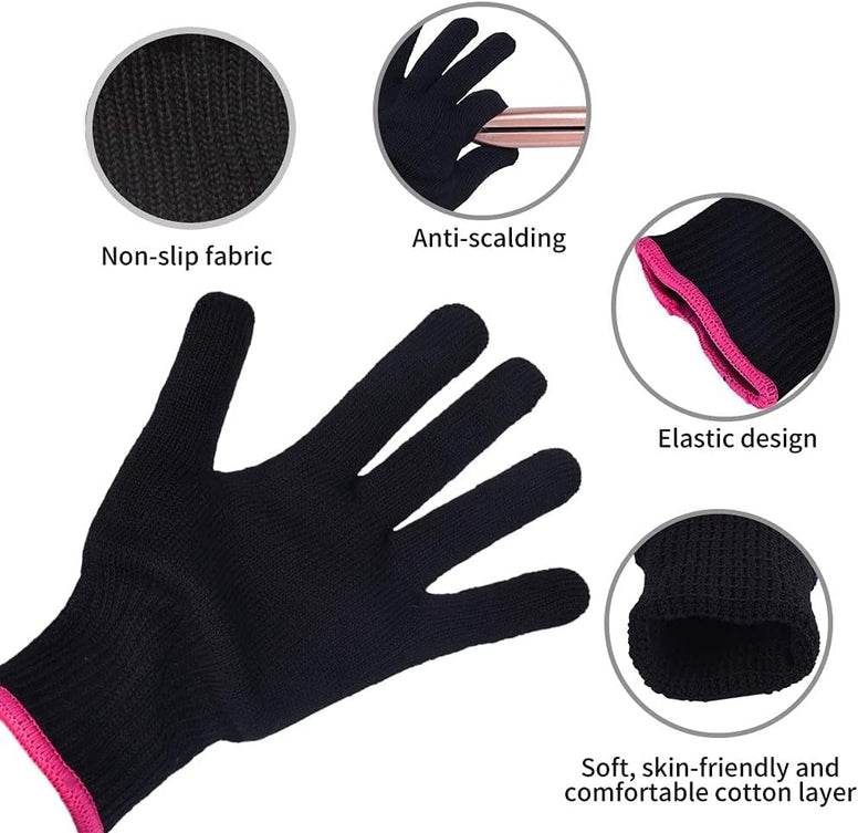 2 Pieces Heat Resistant Styling Gloves Hand Protection Thermal Gloves Hair Accessories