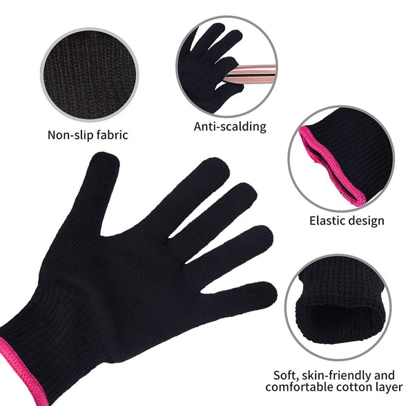 2 Pieces Heat Resistant Styling Gloves Hand Protection Thermal Gloves Hair Accessories