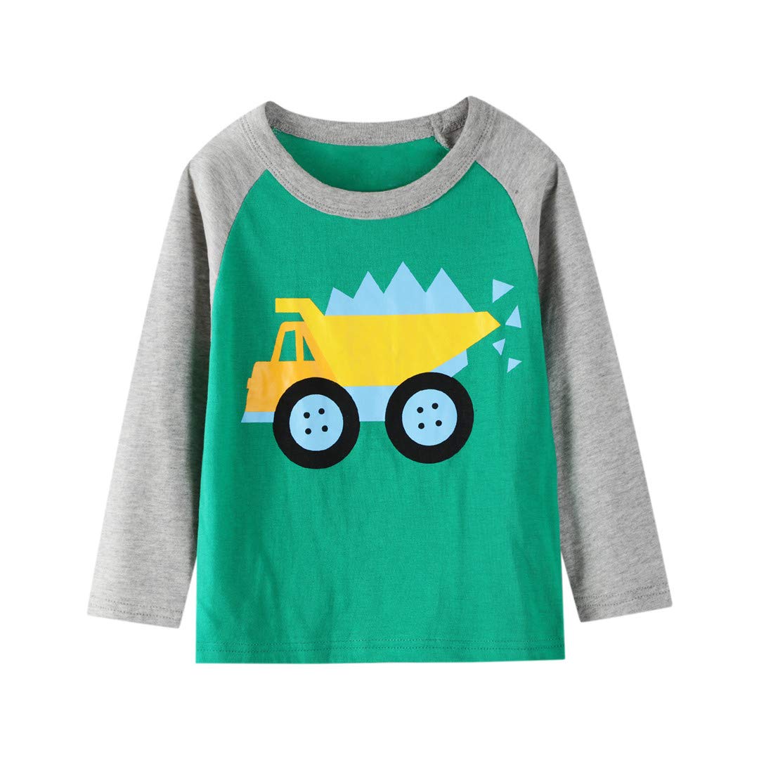 Toddler Boy Tees Short Sleeve Tops T-Shirt Summer Graphic Crewneck Cotton Casual Tshirt 3 Packs Sets 2Y