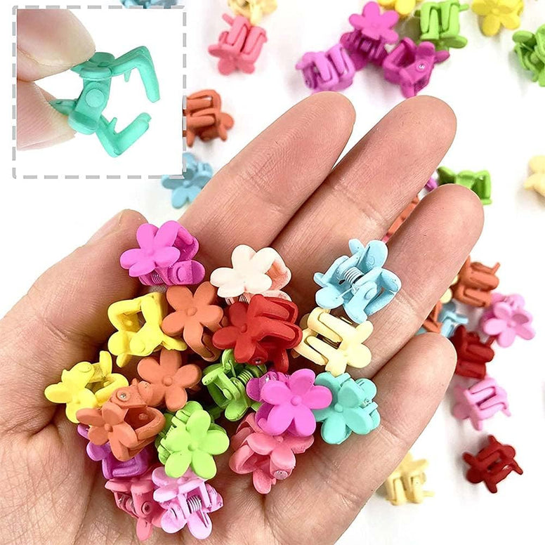 KASTWAVE 60Pcs Baby Girl Mini Hair Claw Clips Flower Hair Bangs Pin Baby Girl Hair Accessories Clips Color Clip