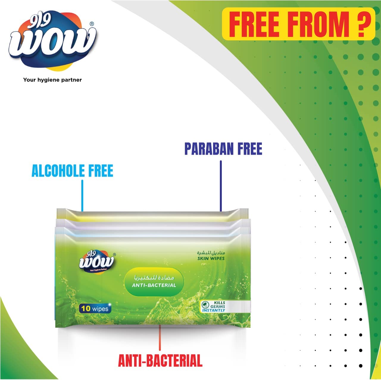 Wow Antibacterial Multi Surface Cleaning Wipes For Effective Germ Protection & Personal Hygiene (Kills 99.9% Of Bacteria), Pack Of 4