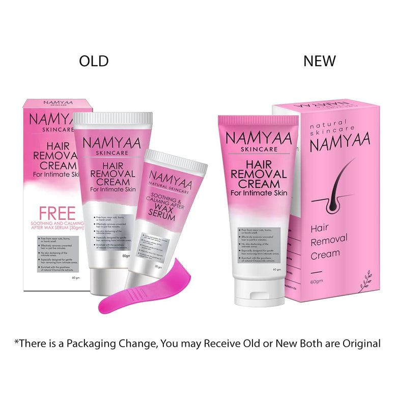 Namyaa Hair Removing Cream for Intimate Skin with After Wax Soothing Serum Vitamin C