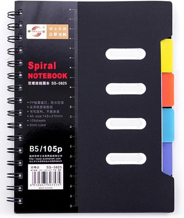ECVV Spiral Lined B5 Notebook Loose-leaf Business Memo Notepad Sketchbook for School/Office, Diary Journal Subjects Notebook for Adult/Kids, 105 Pages