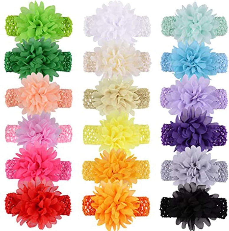 Diagtree 18pcs Baby Girls Headband Pinwheel Bows Hair Bands Grosgrain Ribbon Hair Accessories for Infants Toddlers Newborn