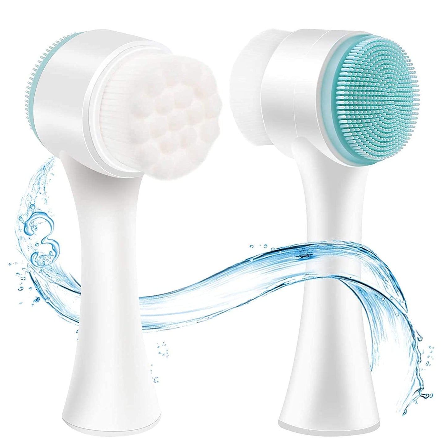 ELECDON Silicone Double-headed Manual Facial Cleansing Brush Set (2 Pieces)