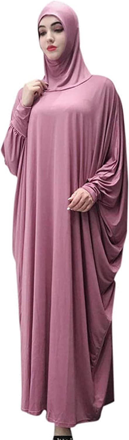 Women's Muslim Abaya Dress Prayer Dress Islamic Headdress Maxi Robe Dubai Kaftan，Hijab Full Length Dress