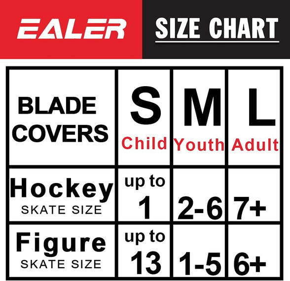 EALER BDT100 Ice Skate Blade Covers,Guards for Hockey Skates,Figure Skates and Ice Skates,Skating Soakers Cover Blades for Kids Youth and Adult - Men Women Boys Girls