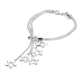 Yellow Chimes Stars Charms Stylish Silver Plated Charm Bracelet for Women