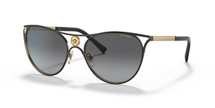 Versace VE 2237 1433T3 Black/Gold Metal Cat-Eye Sunglasses Grey Gradient Lens