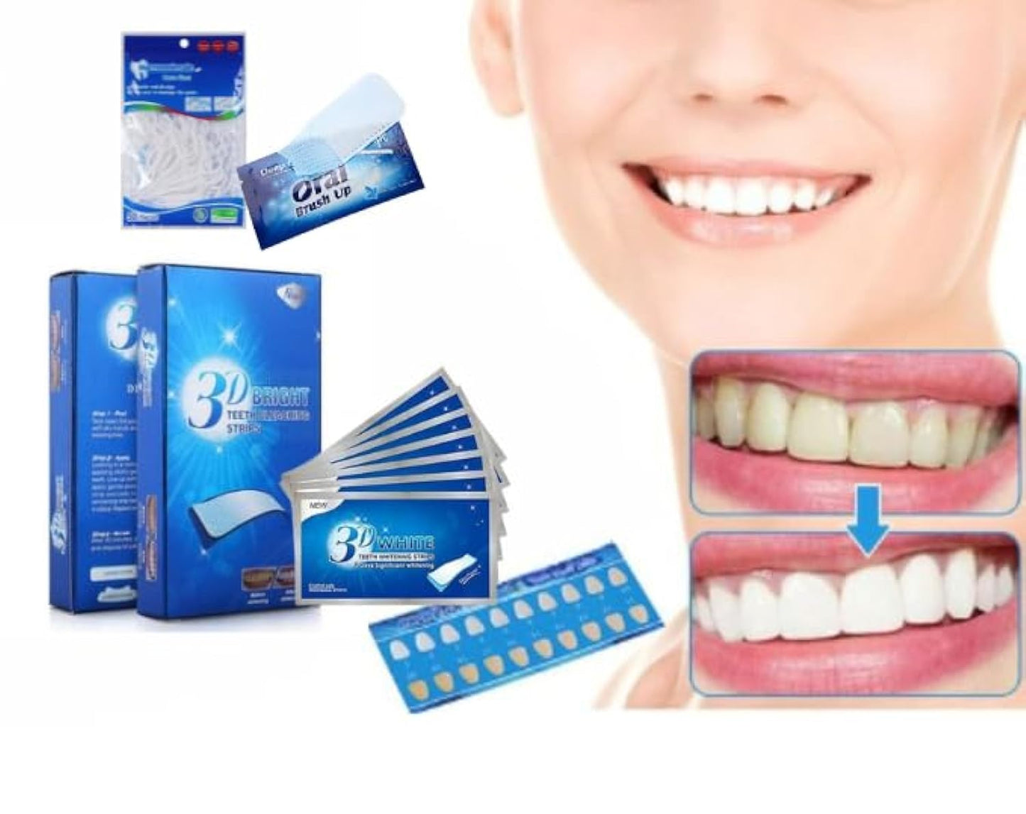 CMRT Unleash Your Dazzling Smile: 14 Whitening Strips | Peroxide-Free & Enamel-Friendly | Achieve Stunning 3D Whitening | Banish Stains from Coffee, Tea, Soda, Smoking, and More (7 Treatments)