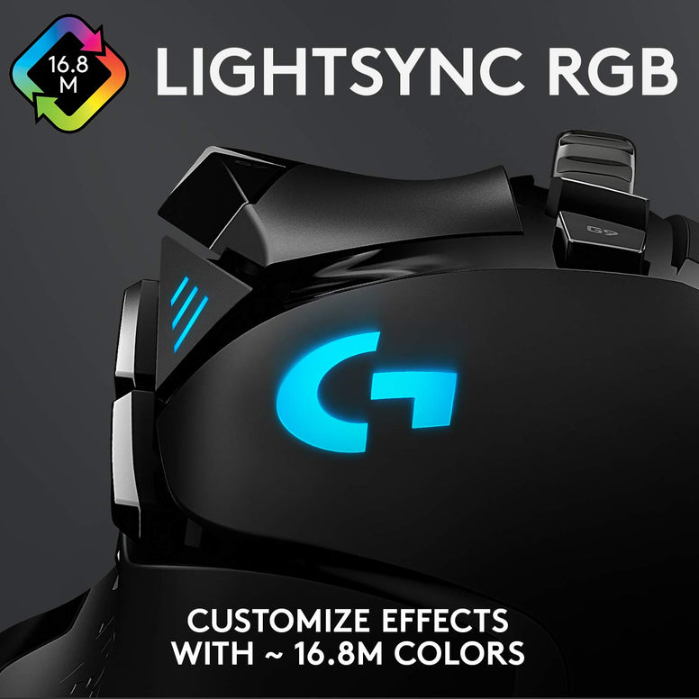 Logitech G502 HERO High Performance Wired Gaming Mouse, HERO 25K Sensor, 25,600 DPI, RGB, Adjustable Weights, 11 Programmable Buttons, On-Board Memory, PC/Mac, Black