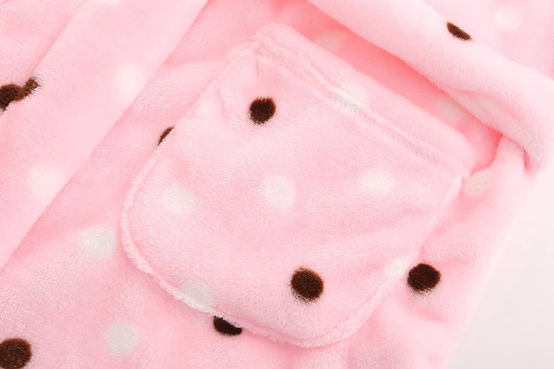 Kids Hooded Bathrobe Girls Soft Plush Hooded Flannel Pajamas Sleepwear Boys Spa Robe