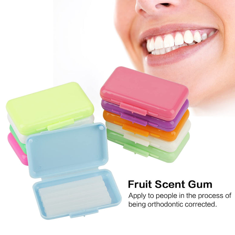 10 Pack Fruit Braces Wax, 10 Colors and Tastes Gum Irritation Ortho Wax Fruit Scent Gum Dental Wax for Braces and Aligners