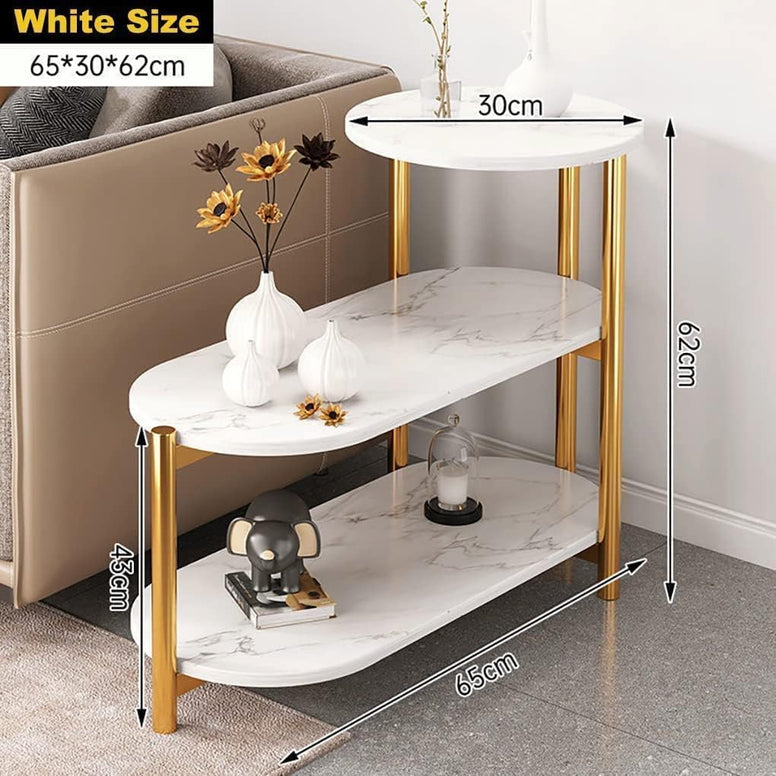 NICPET Sofa Side Cabinet Home Apartment Living Room Table Multi-layer Sofa Coffee Tables Light Luxury Bedside Tables Simple Modern Home Furniture Living Room Small Round Table