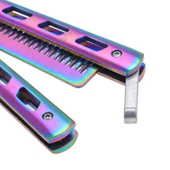 Minkissy Hair Comb Foldable Comb Butterfly Style Rainbow Comb for Beginner Training (Colorful)