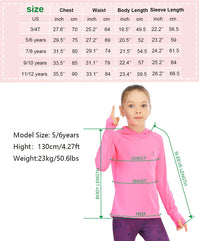 HMILES Girls Long Sleeve Tops Hoodies Active Tee Shirt Kids Workout Running Yoga Pullover with Thumb Holes 5-6 years Years