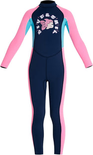 Happy Cherry Kids Wetsuits Girls Boys Neoprene Thermal Warm One Piece Swimsuit Long Sleeve UV Protection Back Zipper Rash Guard Diving Swimming Surfing 3-12 Years