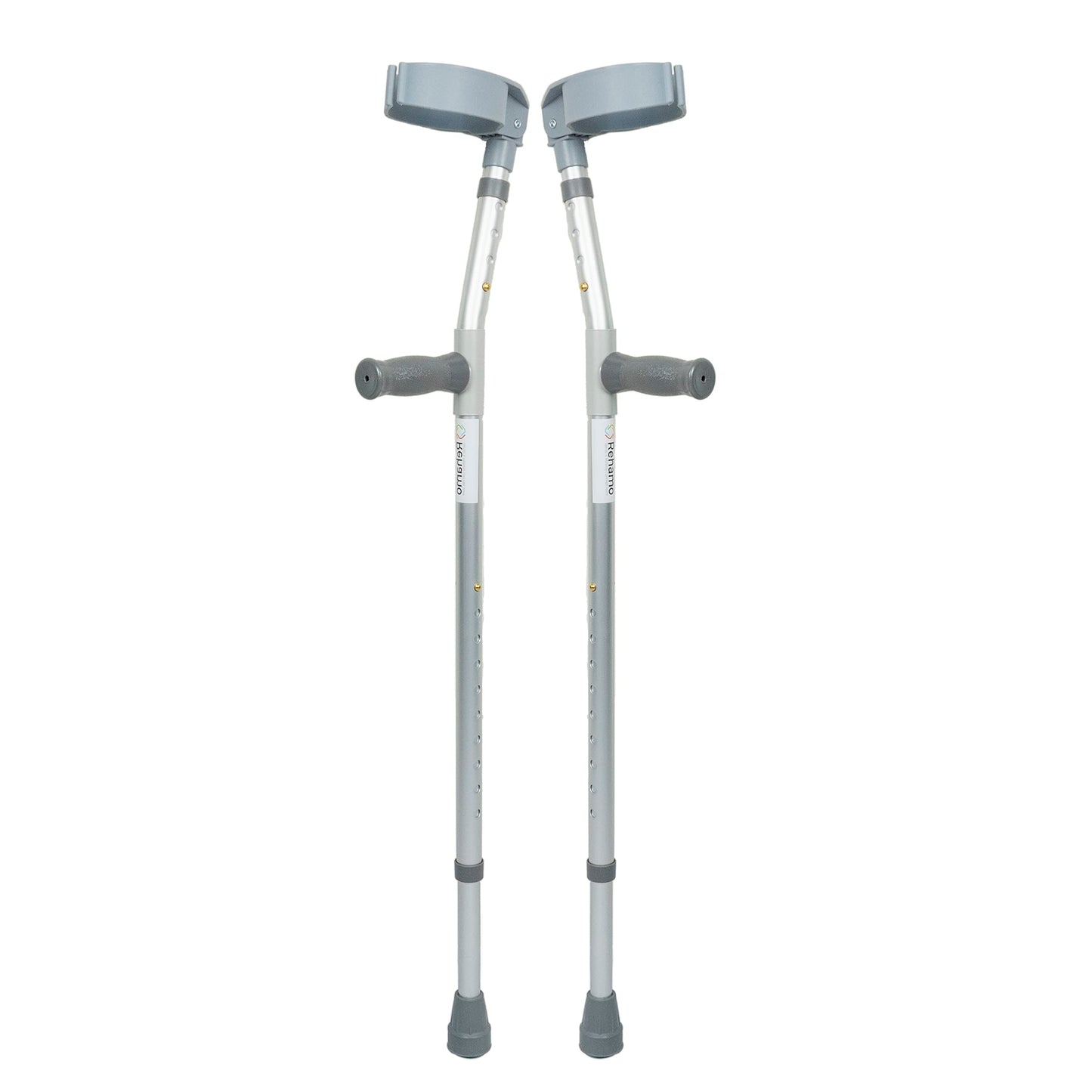 Rehamo Lightweight Walking Forearm Crutches with Height Adjustment - Size M - Height 5.2-5.10 Ft | Folding Crutches for Elderly, Disabled & Old People | Comfortable Crutches with Arm Support