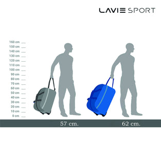 Lavie Sport Duffle Bag for Travel | 2 Wheel Luggage Bag | Travel Bag with Adjustable Handle, Black, 63 cms, Large Size