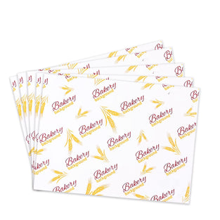 100 Sheets Greaseproof Paper, Baking Wrapping Paper Food Wax Paper Pattern of Wheat Ears, Food Basket Liners Paper Deli Paper for Breads French Fries Sandwiches Pizza Burgers Hot Dogs