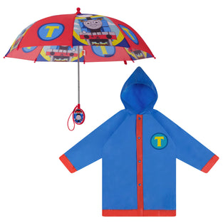 Mattel boys Mattel Thomas and Friends Kids Umbrella With Matching Rain Poncho for Boys Ages 2-5 Umbrella and Slicker